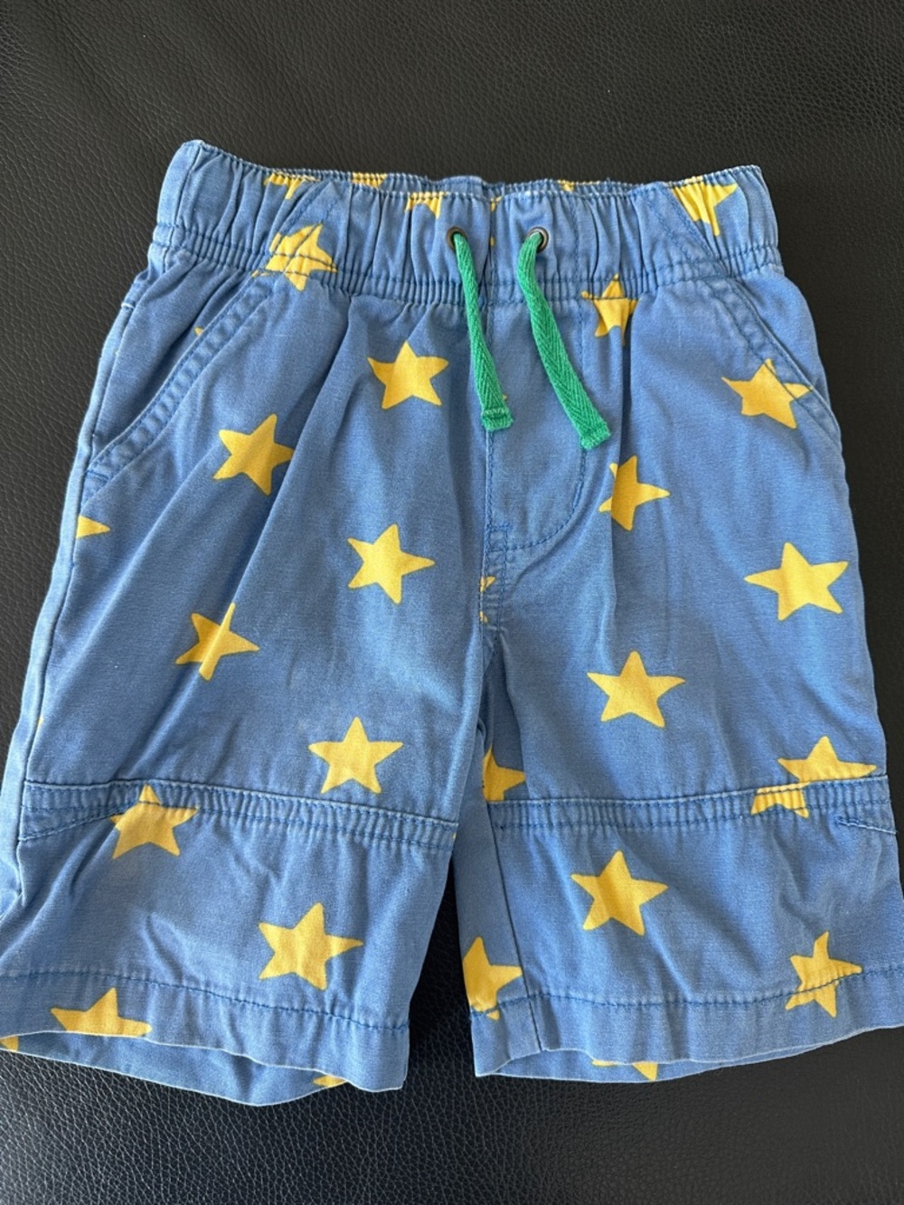 Baby Boden Blue Shorts with Yellow Star Print